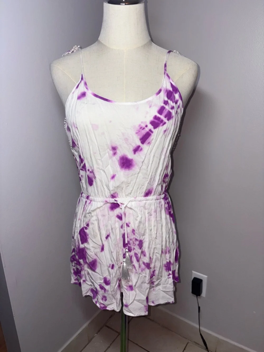 Victoria Secret Purple Tie-Dye Cruise Mini Swimsuit Coverup Sun Dress Size XS - Picture 1 of 14